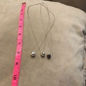 Set of 3 sterling silver necklaces